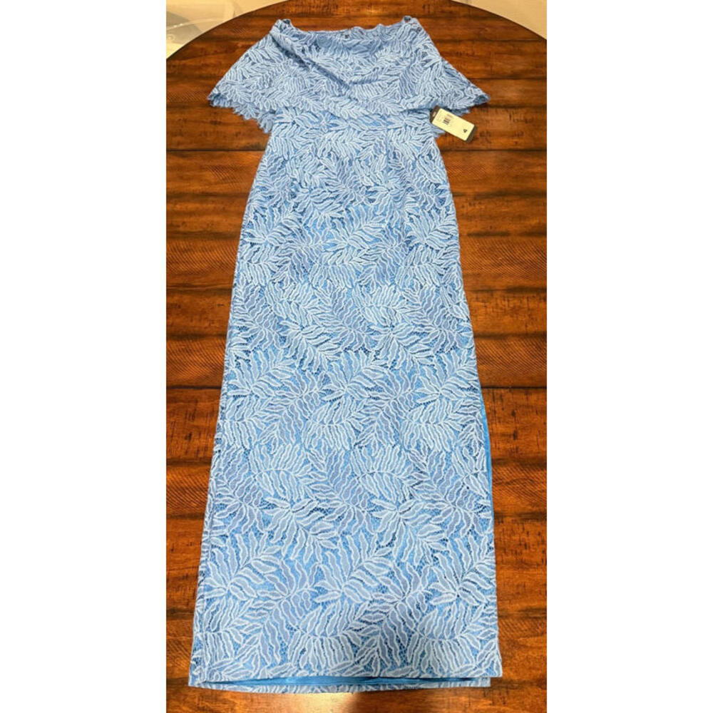 JS Collection Blue Lace Strapless Dress - Size 4